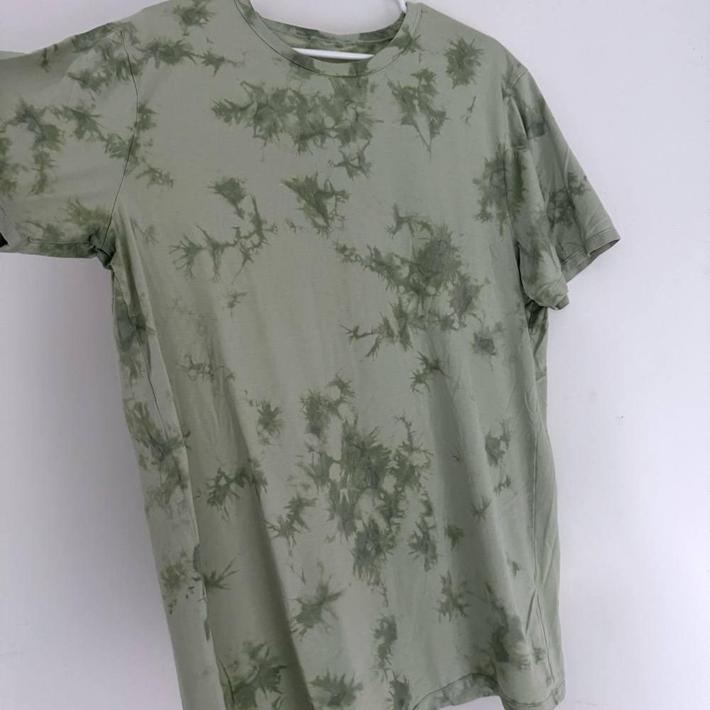 Lululemon Green Tie Dye New Tide Shibori Fundamental Short Sleeve Shirt XL